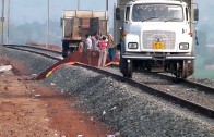 UNIQUE TRUCK ON RAILS INDIAN RAILWAYS CONSTRUCTION SITE