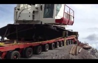 lowboy accident crane transporting