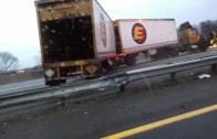 1.18.15 NJ Turnpike I-95 Crash – Black Ice – Trailer flip