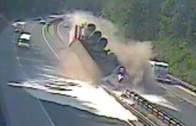 Semi Truck’s Tire Explodes While Driving On The Highway
