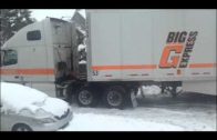 Truck Stuck in Snow Outside Guppy’s