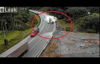 Trucks Fail to Negotiate Dangerous Bend in Road