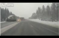 Brutal Crash – Truck Obliterates SUV On Icy Road