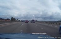 Truck going wrong way on freeway crashes later