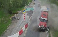 Trucker hates roadworks