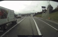 Dashcam Shows Semi Rollover On I-75 In Detroit