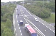 Truck accident caught on police camera Motorway M621