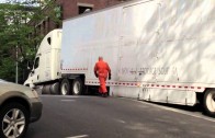 truck stuck on 2nd Ave