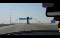 Truck Crashes into a Highway Sign