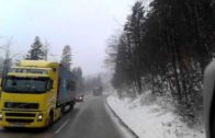 Enjoy the ride… snow, high wind, and at the end a fallen tree over another truck